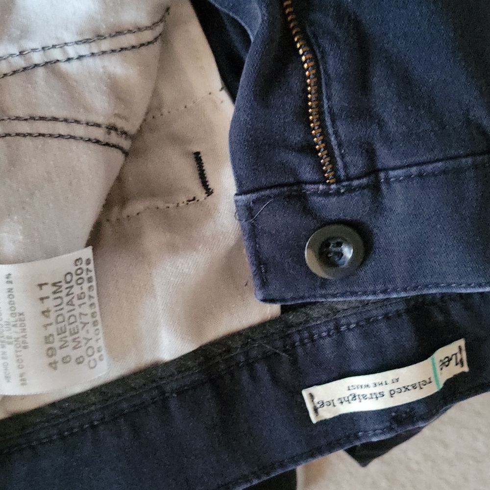 Lee Relaxed Straight Leg Navy Pants Size 6 - Picture 4 of 4